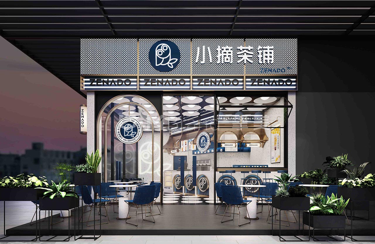 茶飲店(diàn)店(diàn)面設計|茶飲店(diàn)空間設計案例(圖1)